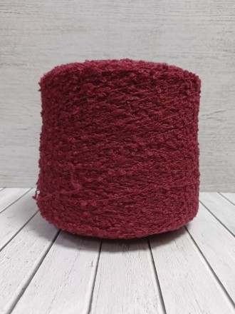 Boucle Wool (Китай) 202 вишневый, пряжа бобинная китайская 1г