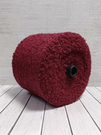 Boucle Wool (Китай) 202 вишневый, пряжа бобинная китайская 1г
