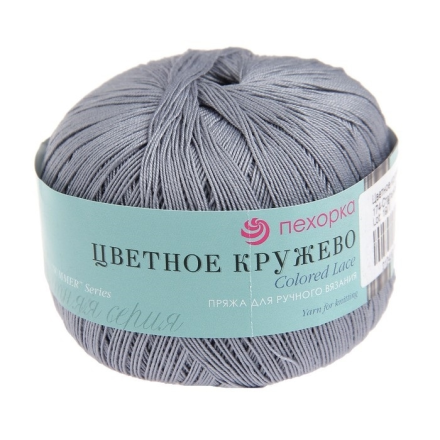 Цветное кружево (Пехорка) 174 стальной, пряжа 50г