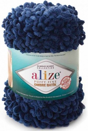 Puffy Fine Ombre Batik (Alize) 7266 тем.джинса, пряжа 500г
