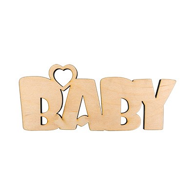ПЦ-101 интерьерное слово &quot;baby&quot; фанера 27х11 см