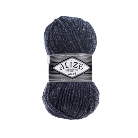 Superlana maxi (Alize) 805 синий меланж, пряжа 100г