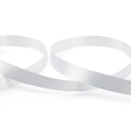 001 белая лента атласная 12мм 33м