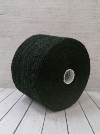 Supersoft (Zegna Baruffa) 203595 черно-зеленый, пряжа бобинная итальянская 1г