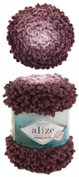 Puffy Fine Ombre Batik (Alize) 7276 бордо, пряжа 500г