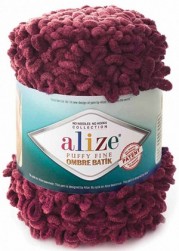 Puffy Fine Ombre Batik (Alize) 7276 бордо, пряжа 500г