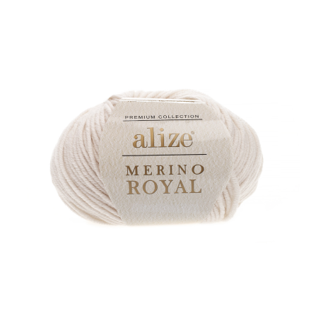 Merino royal (Alize) 67 слоновая кость, пряжа 50г