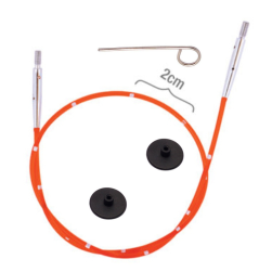42172 KnitPro Smart Stix: красный тросик 28см (50 см) заглушки и кабельный ключик