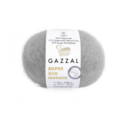 Super Kid Mohair (Gazzal) 64434 пепельный, пряжа 25г