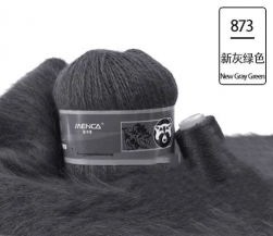 Пух норки и катушка с ниткой (Mink) 873 т.серый, пряжа 50г