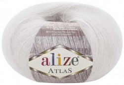 Atlas (Alize) 55 белый, пряжа 50г