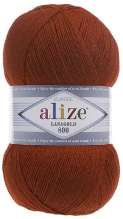 Lanagold 800 (Alize) 36 терракот, пряжа 100г