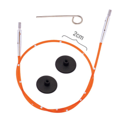42176 KnitPro Smart Stix оранжевый тросик 94 см (120 см) заглушки и кабельный ключик