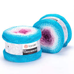 Flowers Moonlight (Yarnart) 3294 розовый-белый-голубой, пряжа 250г