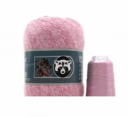 Пух норки и катушка с ниткой (Mink) 868 пыльная роза, пряжа 50г