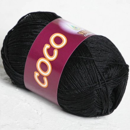 Coco (Vita) 3852 черный, пряжа 50г