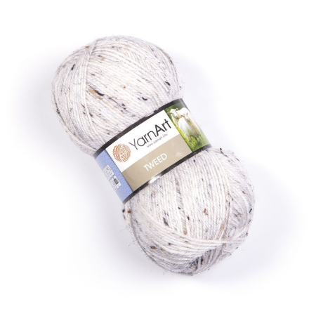 Tweed (Yarnart) 220 белый, пряжа 100г