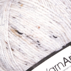 Tweed (Yarnart) 220 белый, пряжа 100г