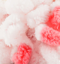 Puffy Color (Alize) 6490 белый-коралл, пряжа 100г
