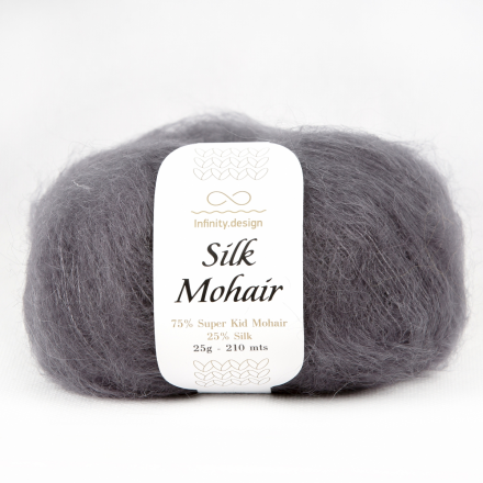 Silk Mohair (Infinity) 1053 темный серый, пряжа 25г