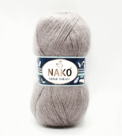 Mohair Delicate (Nako) 6704 серо-бежевый, пряжа 100г