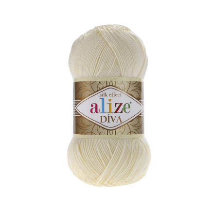 Diva (Alize) 01 кремовый, пряжа 100г