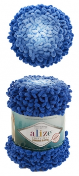Puffy Fine Ombre Batik (Alize) 7280 василек, пряжа 500г
