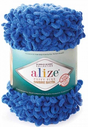 Puffy Fine Ombre Batik (Alize) 7280 василек, пряжа 500г