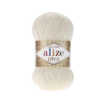 Diva (Alize) 62 молочный, пряжа 100г