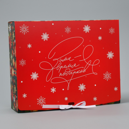 9873747 &quot;Новогодние игрушки&quot; коробка подарочная 31х24,5х8 см
