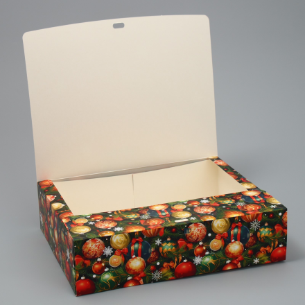 9873747 &quot;Новогодние игрушки&quot; коробка подарочная 31х24,5х8 см