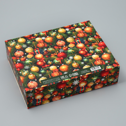 9873747 &quot;Новогодние игрушки&quot; коробка подарочная 31х24,5х8 см