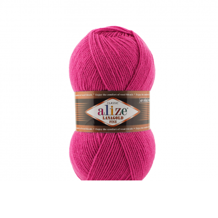 Lanagold Fine (Alize) 798 яр.мальва, пряжа 100г