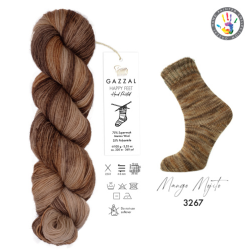 Happy Feet (Gazzal) 3267 св.коричневый принт, пряжа 100г