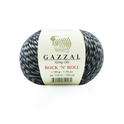 Rock-n-Roll (Gazzal) 13953 черно-стальной меланж, пряжа 50г