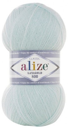 Lanagold 800 (Alize) 522 мята, пряжа 100г