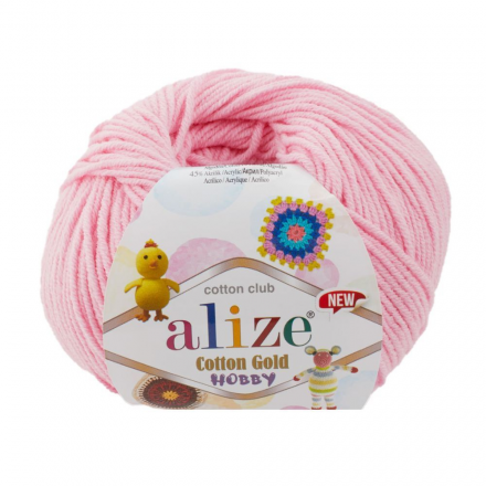 Cotton Gold Hobby New (Alize) 518 розовый, пряжа 50г