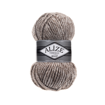 Superlana maxi (Alize) 803 коричневый меланж, пряжа 100г