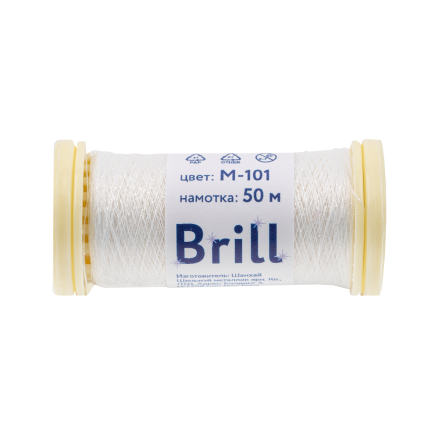M-101 белый &quot;Brill&quot; (аналог Kreinik) мулине металлик 50 м