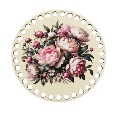 ДВ-02 06 Пионы, набор донышек для вязания 15х0,4 см2шт