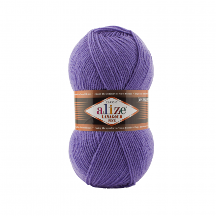 Lanagold Fine (Alize) 851 тем.сирень, пряжа 100г