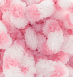 Puffy Color (Alize) 6494 белый-розовый, пряжа 100г