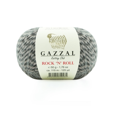 Rock-n-Roll (Gazzal) 13954 серебро-черный меланж, пряжа 50г