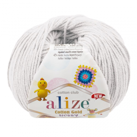 Cotton Gold Hobby New (Alize) 533 пастельно-серый, пряжа 50г