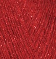 Angora Gold Simli (Alize) 106 красный, пряжа 100г