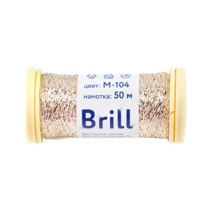 M-104 под св.золото &quot;Brill&quot; (аналог Kreinik) мулине металлик 50 м