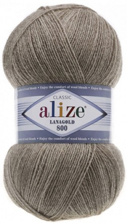 Lanagold 800 (Alize) 207 св.коричневый, пряжа 100г