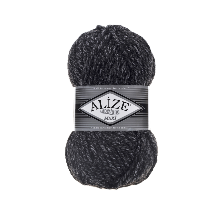 Superlana maxi (Alize) 800 антрацит меланж, пряжа 100г