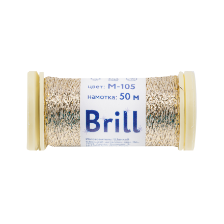 M-105 под св.золото &quot;Brill&quot; (аналог Kreinik) мулине металлик 50 м