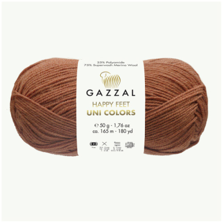 Happy Feet Uni Colors (Gazzal) 3560 корица, пряжа 50г